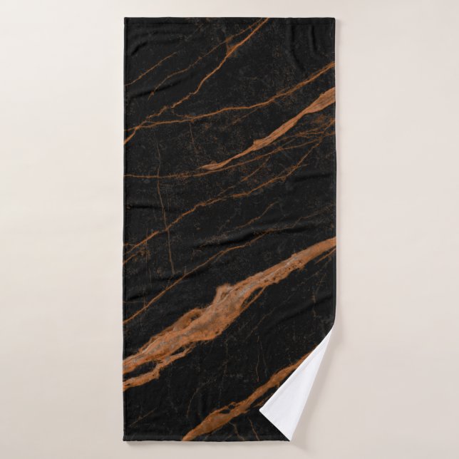 natural black emperador marble texture background  bath towel (Bath Towel)