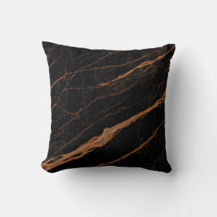 natural black emperador marble texture background  throw pillow