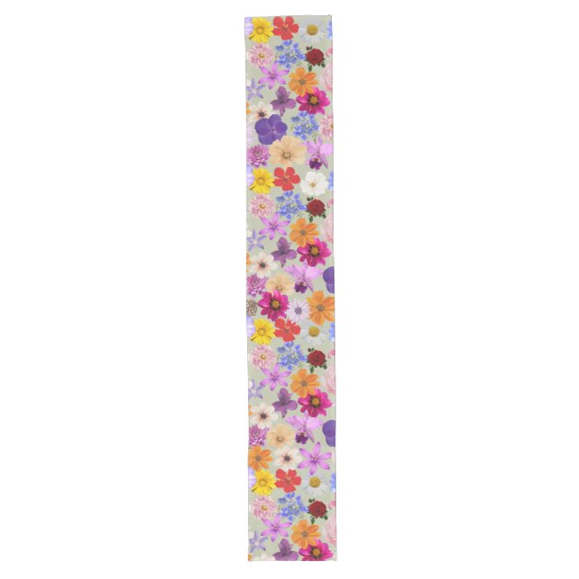 Natural Bloom: Floral Pattern Table Runner (Front)