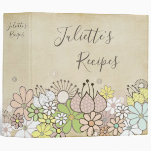 Natural Blossoms Personalized Recipe Book Binder