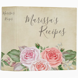 Natural Blossoms Personalized Recipe Book Binder