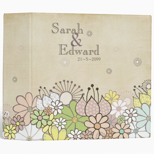 Natural Blossoms Wedding Planner Binder (Front/Spine)