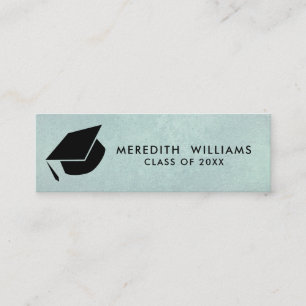 Natural blue linen Grad Cap Graduation Insert