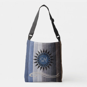 Natural Blue Tones Personalized Tote Bag  