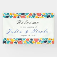 Natural Blue Yellow Watercolor Sunflowers Wedding