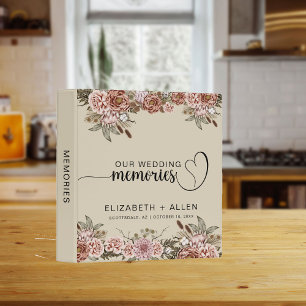 Natural Boho Floral Personalized Bride and Groom Binder