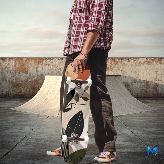 Natural Boho Minimalist Skateboard - Earthy Leaf  (Creator Uploaded)