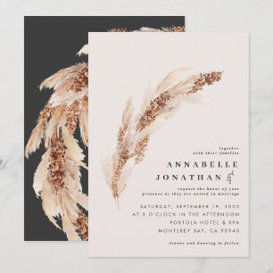 Natural boho pampas grass elegant wedding