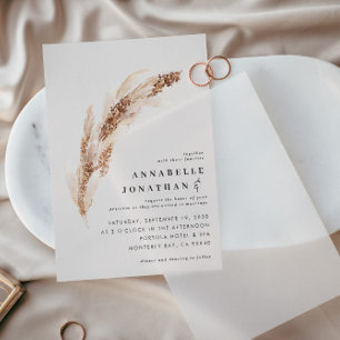 Natural boho pampas grass elegant wedding