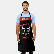 Natural Born Griller Apron - Funny Black Chef