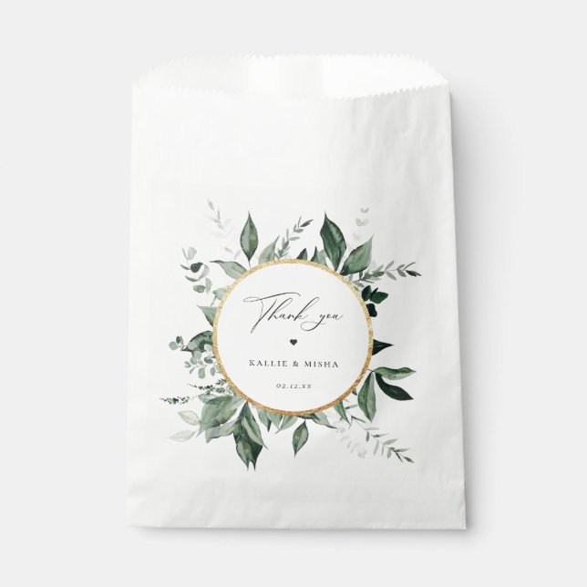 Natural Botanic Wedding Thank You Favour Bag (Front)