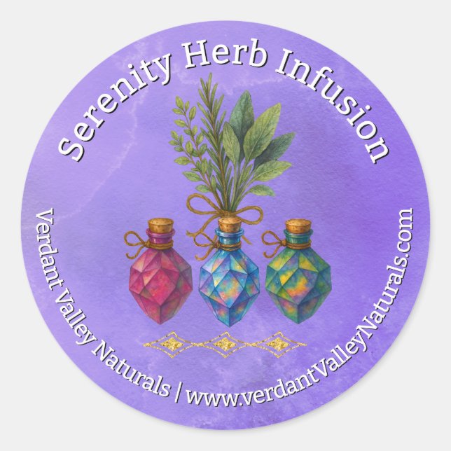 Natural Botanical Herbal Handmade Product  Classic Round Sticker (Front)