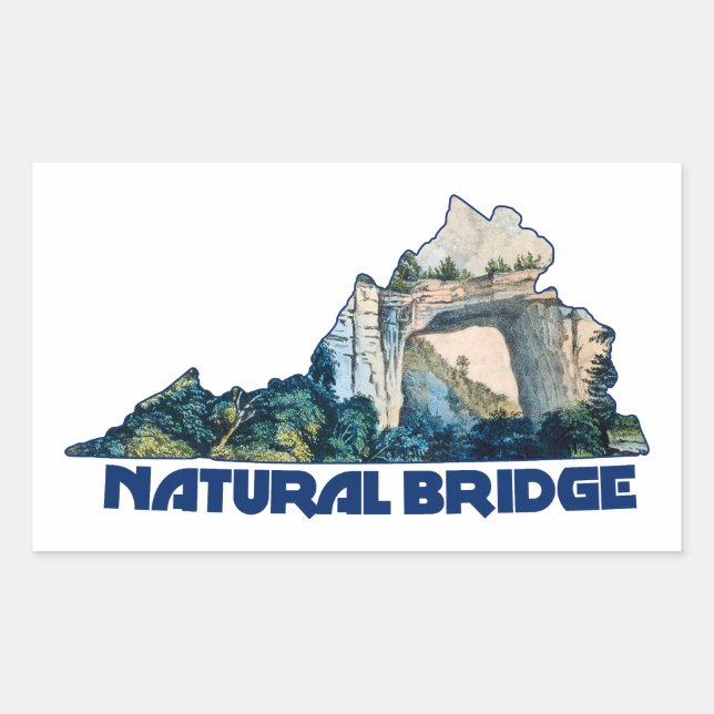 Natural Bridge Virginia State Map Sticker (Front)