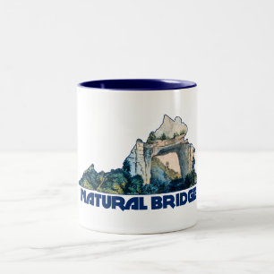 Natural Bridge Virginia State Map Two-Tone Coffee Mug