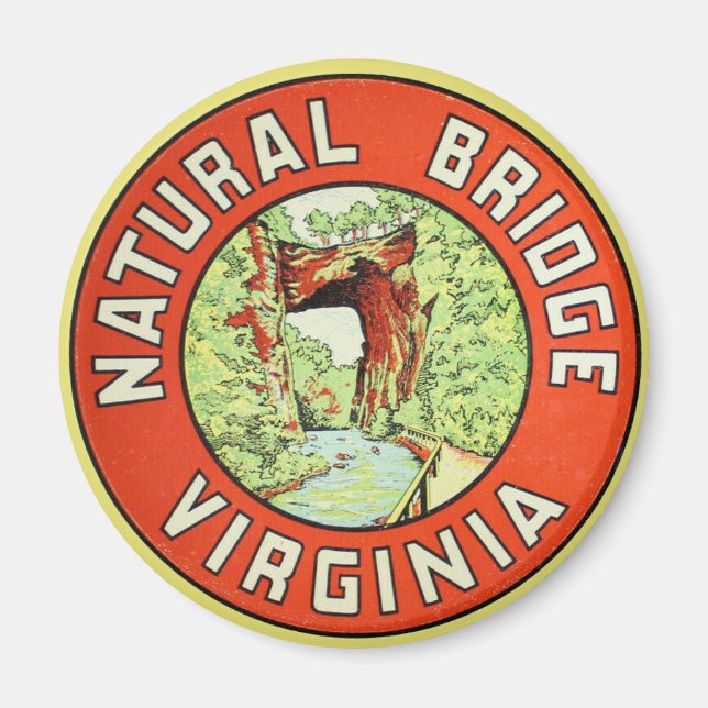 Natural Bridge Virginia voyage vintage Magnet (Devant)