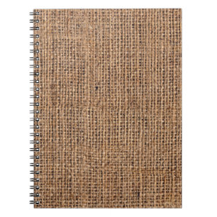 Natural Brown Burlap Canvas Coarse Grunge Backgrou Notebook