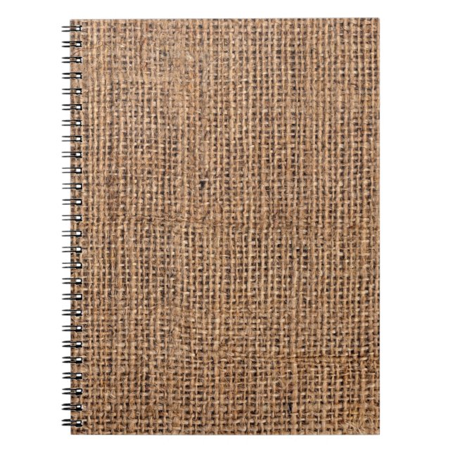 Natural Brown Burlap Canvas Coarse Grunge Backgrou Notebook (Front)