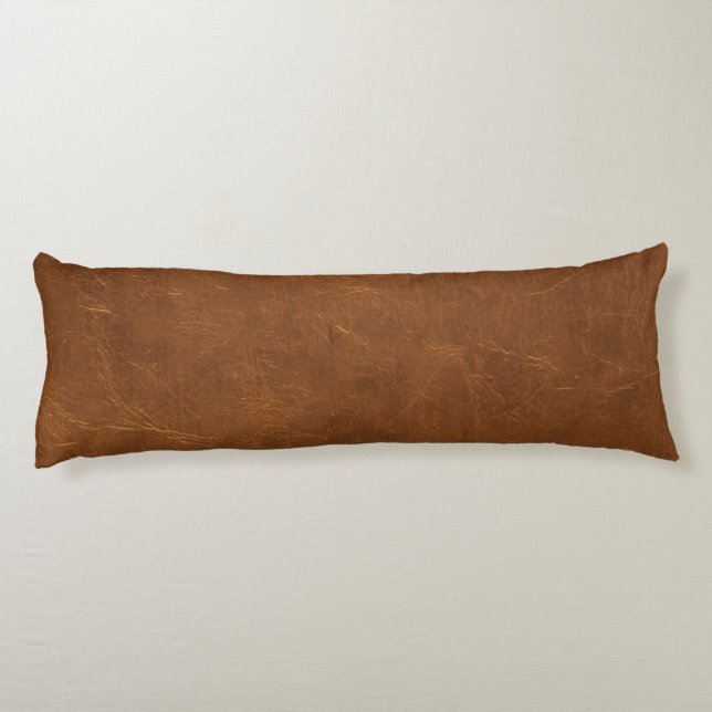 Natural Brown leather look Body Pillow (Back)
