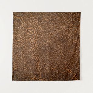 Natural Brown Leather: Textured Background Tapestry