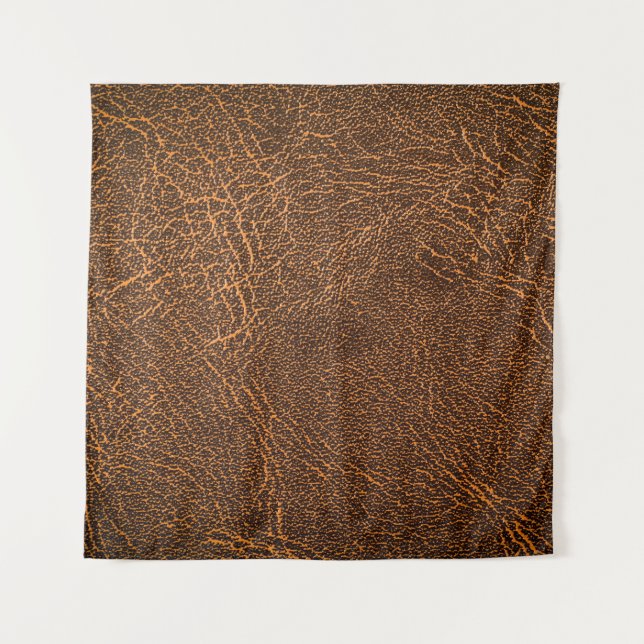 Natural Brown Leather: Textured Background Tapestry (Front)