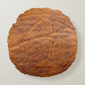 Natural brown leather texturetexture, leather, ski round pillow