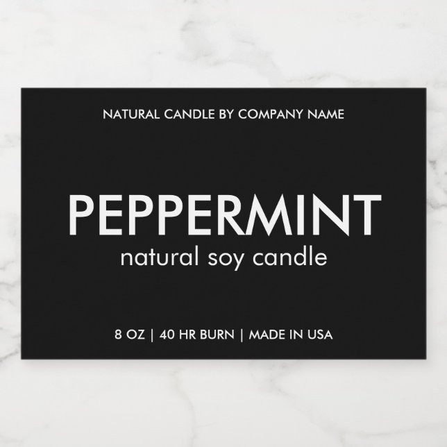 Natural Candle Product Label For Home Business (Single Label)