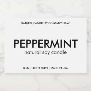 Natural Candle Product Label For Home Business