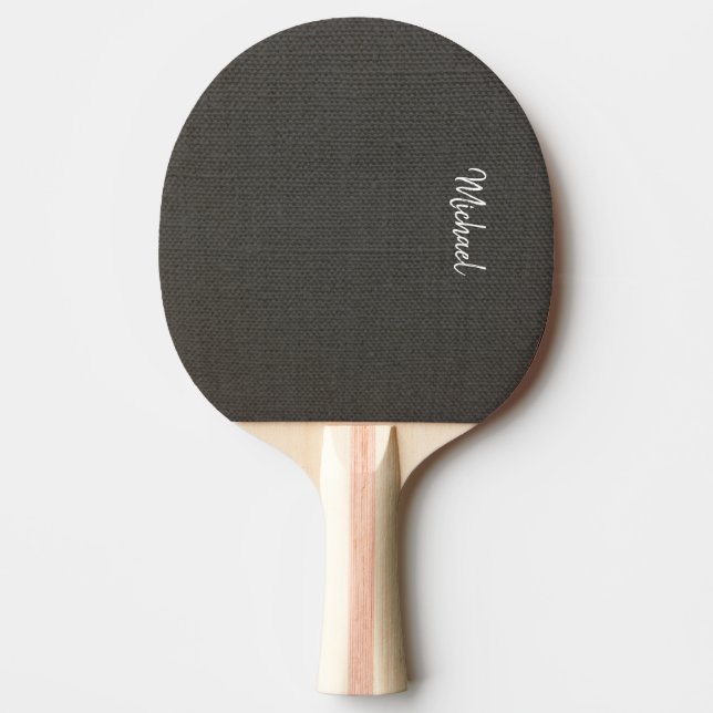 Natural Canvas Texture Monogrammed Ping Pong Paddle (Front)