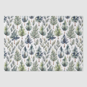Natural Christmas tree elegant watercolour tissue Paper