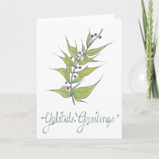 Natural Christmas- Yuletide Greetings Holiday Card (Front)