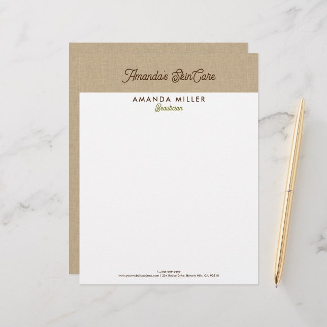 Natural Colour Classic Line Texture Letterhead (Front/Back In Situ)