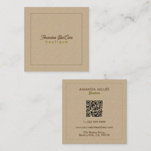 Natural Colour Classic Line Texture Square Business Card