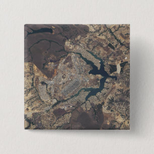 Natural-colour image of Bras�lia, Brazil 2 Inch Square Button