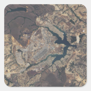 Natural-colour image of Bras�lia, Brazil Square Sticker