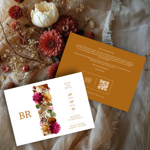 Natural Cottagecore Botanical Garland Wedding Save The Date