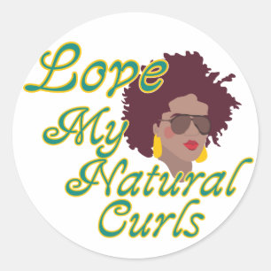 Natural Curls Classic Round Sticker