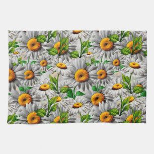 Natural Daisy Flower Floral Cottagecore Kitchen Towel