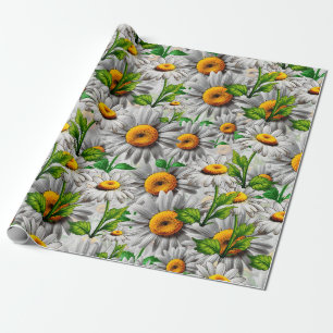 Natural Daisy Flower Floral Cottagecore  Wrapping Paper