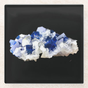 Natural Deep Blue Flourite Glass Coaster