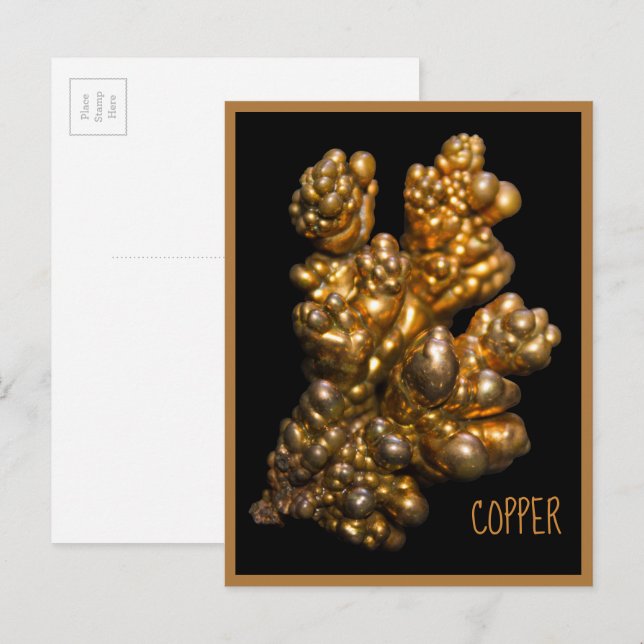Natural Dendritic Copper Mineral Rock Photography Postcard (Front/Back)