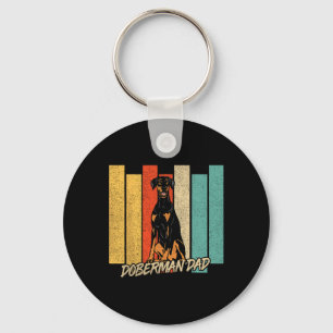 Natural Ear Doberman Dog Dad Dog Owner Fathers Day Keychain