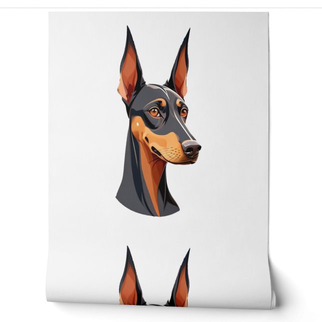 Natural Ear Doberman   Wallpaper (Unrolling)
