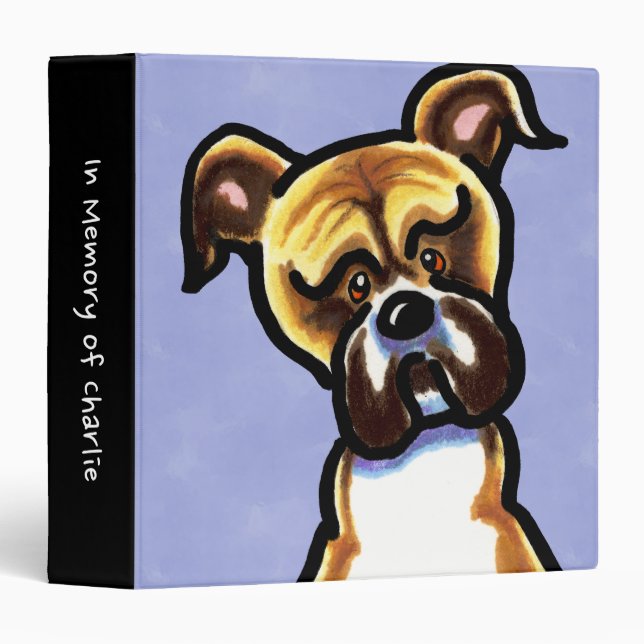 Natural Ears Boxer Personalized Memory Album Binder (Front/Spine)