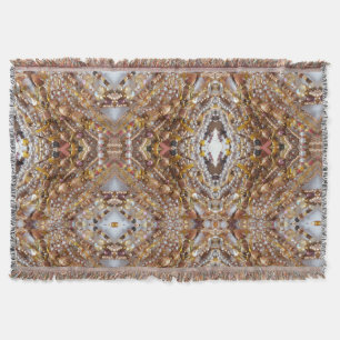 Natural Earth Tones Beads Print Throw Blanket