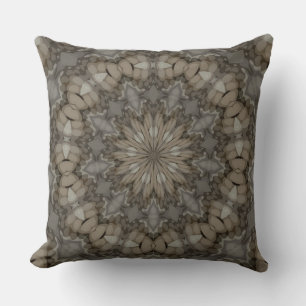 Natural Earth Tones Mandala Pattern Throw Pillow