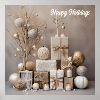 Natural Elegance: Neutral Christmas Wall Art Decor