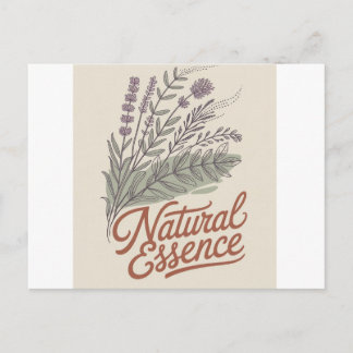 Natural Essence Vintage Botanical Wildflower Holiday Postcard