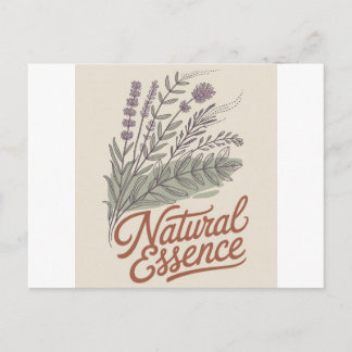Natural Essence Vintage Botanical Wildflower Postcard