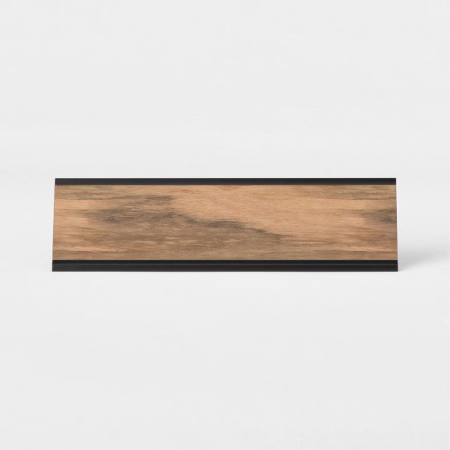 Natural Eucalyptus Wood Grain Look Desk Name Plate (Front)