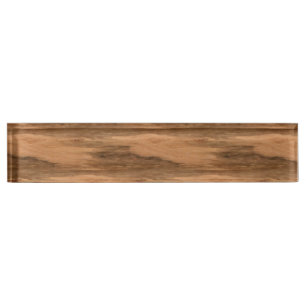 Natural Eucalyptus Wood Grain Look Nameplate